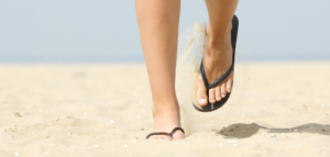problem with walking in flip flops